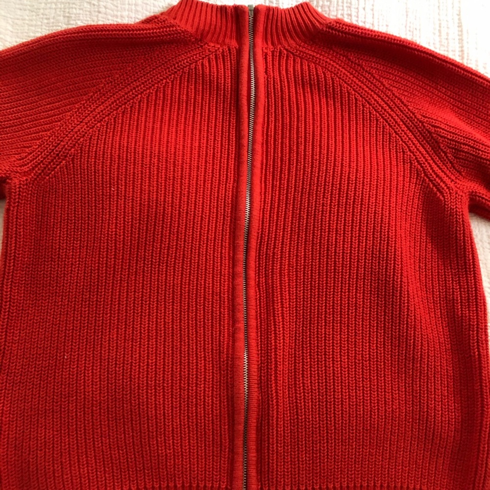 Red Zipper Back Sweater - Picture 6 of 7